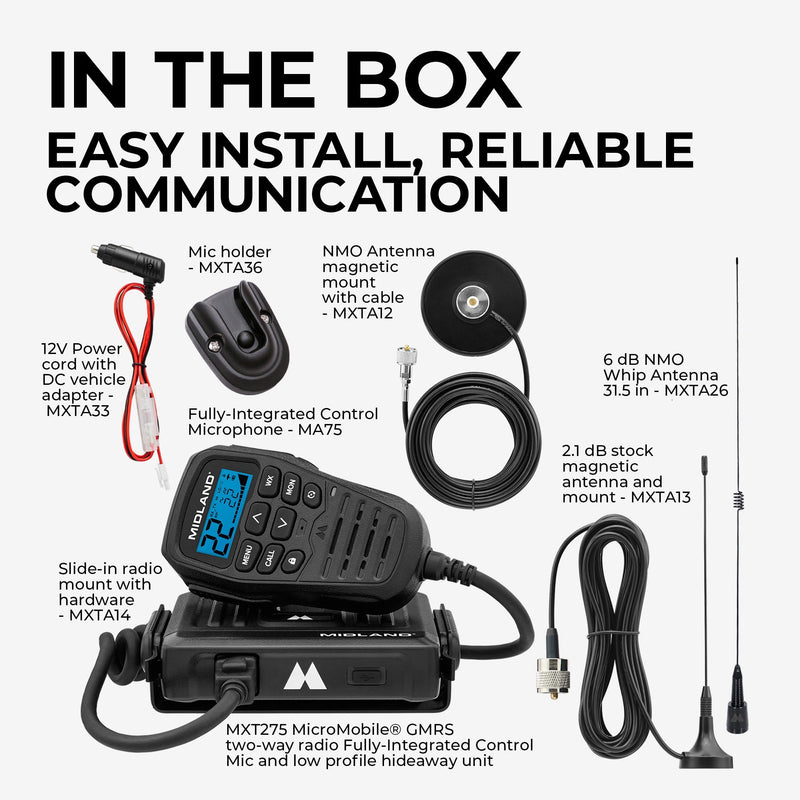 Load image into Gallery viewer, MXT275-WHIP 15W MicroMobile GMRS Two-Way Radio | Extended Range Bundle

